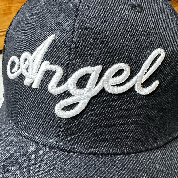 Angel 3-D Embroidered Baseball Cap in Black Women’s OS - Picture 4 of 9